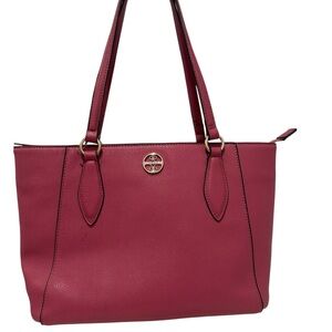 Nine West Burgundy Pebbled Leather Tote – Gold Hardware Shoulder Bag
